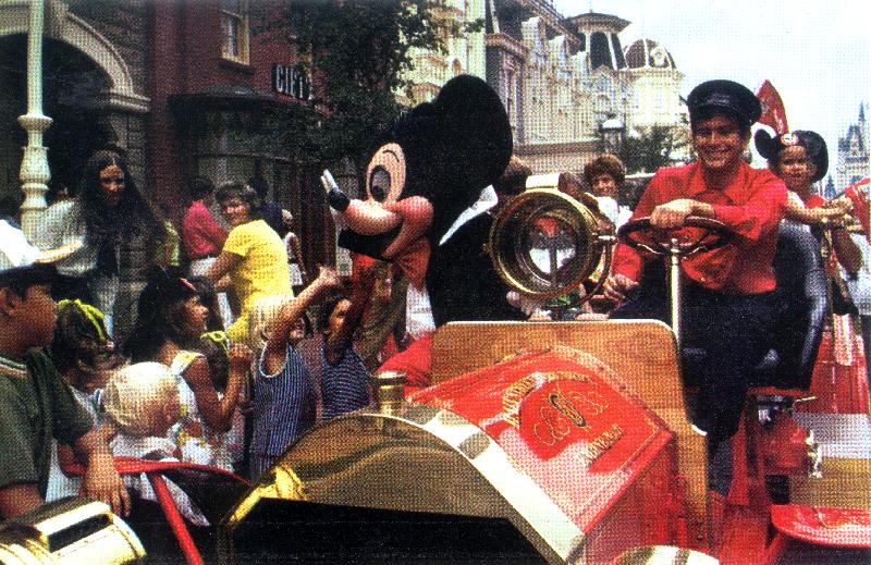 Walt Disney World Mickey Mouse on Fire Engine Truck Orlando Florida Postcard 