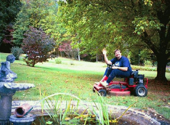 Mr. Toads Wild Ride lives!..
.Oh wait, That's just me on a riding mower at Carlenes moms house