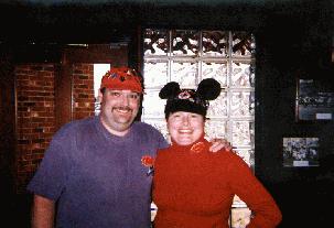 Tim and Tracey (look at all the pins on their hats!)